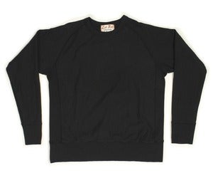 Image of Black Crossgrain Ringspun Cotton Terry Crew