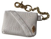 Image of White/Gold PD Alligator Utility Pouch