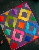 Image of Rainbow Diamonds Mini Quilt
