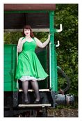 Image of Plain Green Halterneck Dress