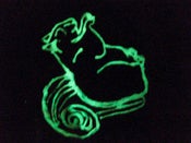 Image of GLOW-in-the-Dark!! aqua squirrel tee with grey squirrel size M 