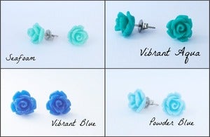 Image of Modern Vintage Petite Rose Earrings - Click to see all available colors