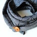 Image of Linen Button Scarf - Black on Charcoal