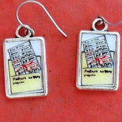 Image of Librarian Library Check Out Card Pocket Earrings