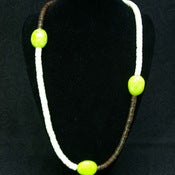 Image of Green Turquoise, Wood & Bone Necklace