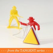 Image of NECKLACE - yellow - triangle - repurposed