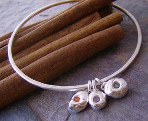 Image of Gem stone pebble bangle