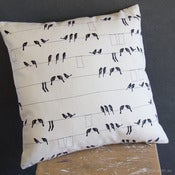 Image of Cushion Cover - Laundry Birds Black