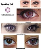 Image of Sparkling Bright Pink Shiny Contact Lens