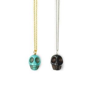 Image of Bonnie. Howlite Skull Long Necklace