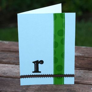Image of Monogrammed Cards with Ribbon or Stitching
