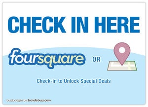 Image of Buzz Badge - "Check-In Here" Window/Door Stickers and Clings