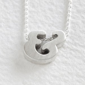 Image of sterling silver ampersand block letter necklace
