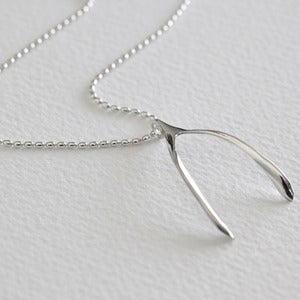Image of sterling silver wishbone necklace