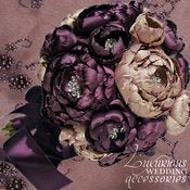 Image of PURPLE PASSION Silk Brooch Wedding Bouquet