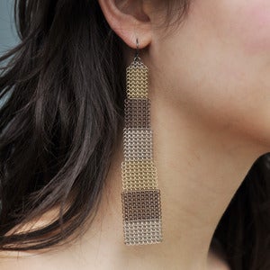 Striped Mesh Duster Earrings