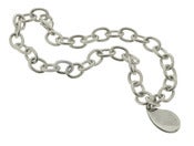 Image of STERLING SILVER TEAR DROP CHARM BRACELET
