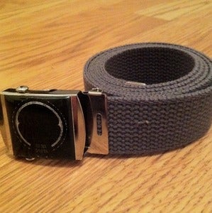 Image of NEW! Prestigious BADGE webbed cotton belt - charcoal w/chrome + black buckle