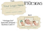 Image of "Vintage Dot" Specialty Shaped Business Card - 3 Framed Images - NEW