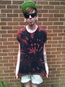 Image of Navy/Red Tie Dye Tee