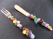 Image of "Tango Beads" Fork & Spreader Set - multi-color
