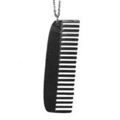 Image of Comb Necklace/Earrings made from a recycled vinyl record.