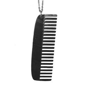 Image of Comb Necklace/Earrings made from a recycled vinyl record.