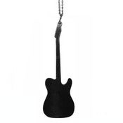 Image of "TELE" Guitar Necklace/Earrings made from a recycled vinyl record.