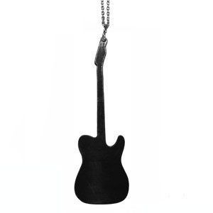 Image of "TELE" Guitar Necklace/Earrings made from a recycled vinyl record.