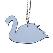 Image of Ltd. Edition Swan Necklace/Earrings made from recycled vinyl records.