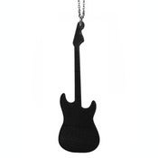 Image of "STRAT" Guitar Necklace/Earrings made from a recycled vinyl record.