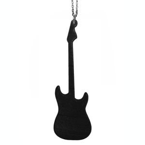 Image of "STRAT" Guitar Necklace/Earrings made from a recycled vinyl record.