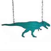 Image of Ltd. Edition T-Rex Necklace/Earrings made from a recycled vinyl record.
