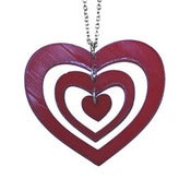 Image of Ltd. Edition Hearts and Hearts Design Necklace made from a recycled vinyl record.
