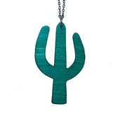 Image of Ltd. Edition Cactus Shaped Necklace/Earrings made from a recycled vinyl record! 