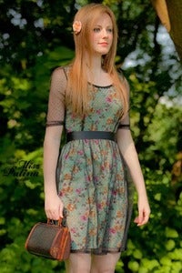 Image of Premium Collection Gorgeous Dotty Mesh Overlay Dress (Blue)
