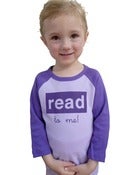 Image of read to me toddler tee, lavender/purple