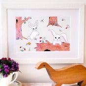 Image of Forest Bunnies Mounted Print