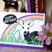 Image of Rainbow Deer Birthday Card