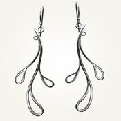 Image of Hama Rikyu Earrings, Sterling Silver