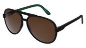 View Clyde - Matt Black And Green Frame - Golden Chocolate Brown Lens