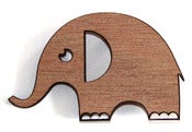 Image of Recycled Wood Elephant Brooch