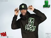 Image of IMsoSICK Originals HOODY - Black/Neon Green Font *unisex* as worn by Jazzie