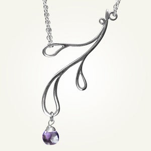 Image of Hama Rikyu Necklace with Amethyst, Sterling Silver