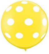 Image of 36" Yellow with White Polka Dots