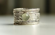 Image of Hannah' rustic ring: seamfoam green amethyst & sterling silver stackable / stack rings