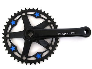 Image of Blue stars -  Black chainring