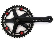 Image of Red stars- Black chainring