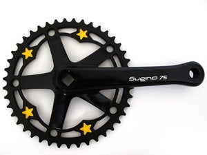 Image of Yellow stars - Black chainring