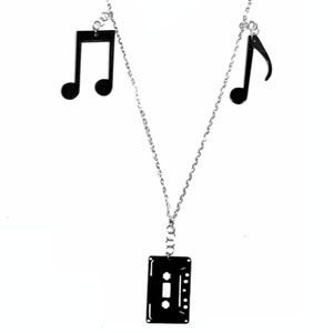 Image of Tape Charm Necklace made from recycled vinyl records.